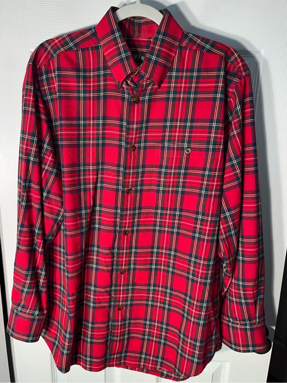 Men’s Orvis Cotton Wool Blend Button Down Long Sleeve Plaid Shirt Medium Flannel